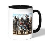 كوب قهوة بمقبض اسود بتصميم حرب بحريه أساسنز كريد