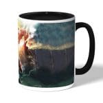 كوب قهوة بمقبض اسود بتصميم حرب عملاقان هجوم العمالقة