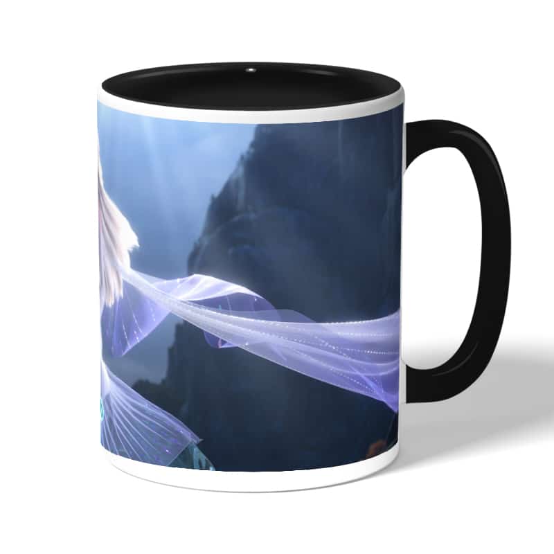 كوب قهوة بمقبض اسود بتصميم حصان إلسا الثلجي ملكة الثلج كوب قهوة بمقبض اسود بتصميم حصان إلسا الثلجي ملكة الثلج