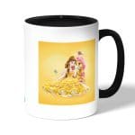 كوب قهوة بمقبض اسود بتصميم حصان الاميرة بيلا