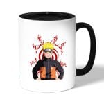 كوب قهوة بمقبض اسود بتصميم ختم ناروتو