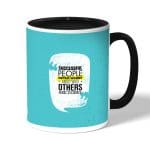 كوب قهوة بمقبض اسود بتصميم دع القلق