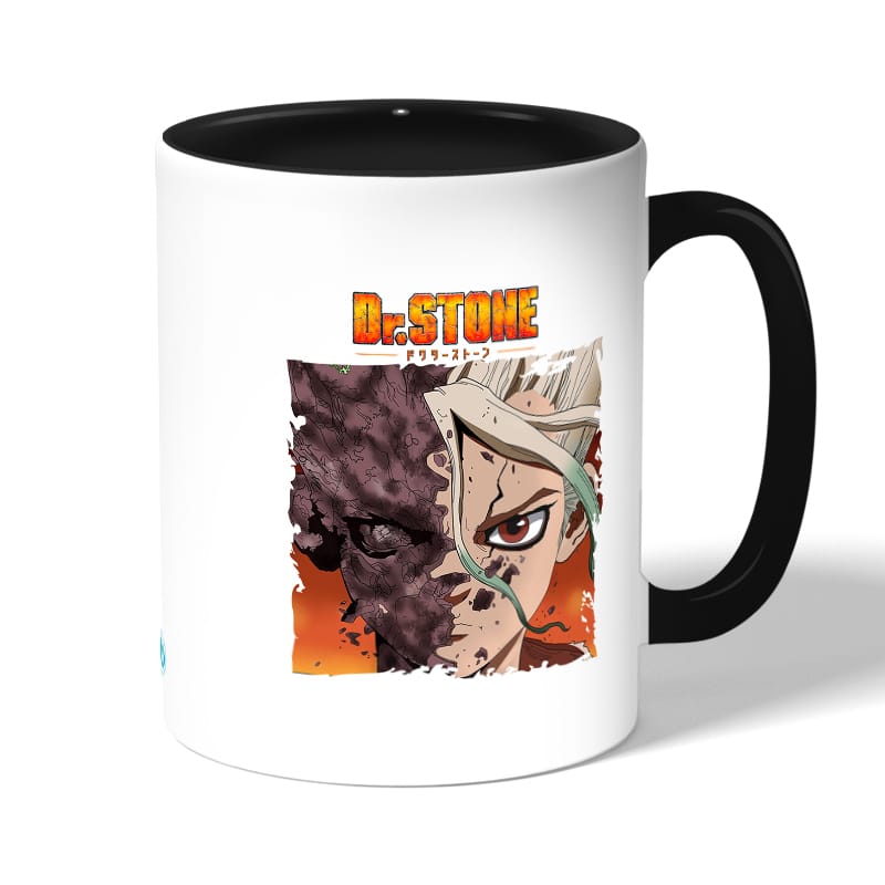 كوب قهوة بمقبض اسود بتصميم دكتور ستون كوب قهوة بمقبض اسود بتصميم دكتور ستون