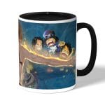 كوب قهوة بمقبض اسود بتصميم ذكريات إيس ون بيس