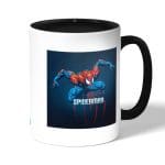 كوب قهوة بمقبض اسود بتصميم سبايدر مان الرائع