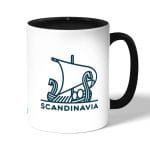 كوب قهوة بمقبض اسود بتصميم سفينة