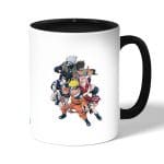 كوب قهوة بمقبض اسود بتصميم شخصيات ناروتو وهم صغار