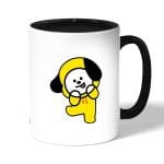 كوب قهوة بمقبض اسود بتصميم شخصيه شيمي BT21