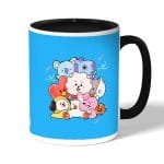 كوب قهوة بمقبض اسود بتصميم عناق أر جي شخصيات BT21