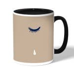 كوب قهوة بمقبض اسود بتصميم عيون تبكي