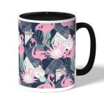 كوب قهوة بمقبض اسود بتصميم فلامنغو