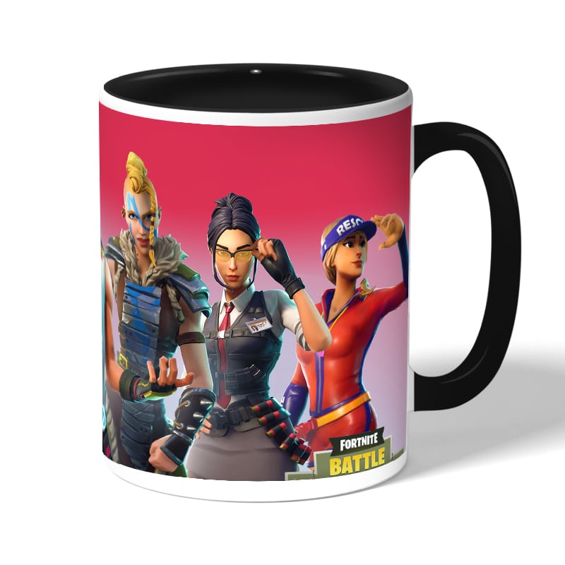 كوب قهوة بمقبض اسود بتصميم فورت نايت باتل رويال كوب قهوة بمقبض اسود بتصميم فورت نايت باتل رويال