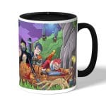 كوب قهوة بمقبض اسود بتصميم فورت نايت رسم