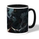 كوب قهوة بمقبض اسود بتصميم  قتال الوحوش بلود بورن