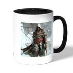 كوب قهوة بمقبض اسود بتصميم قتال مع القراصنه أساسنز كريد