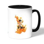 كوب قهوة بمقبض اسود بتصميم قوة إيس من ون بيس