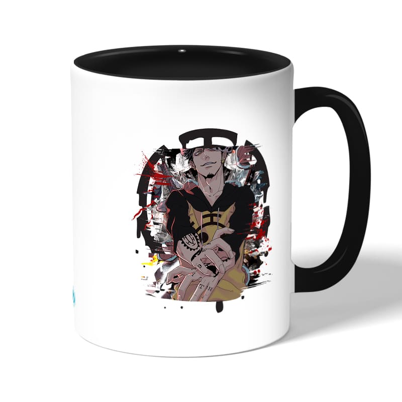 كوب قهوة بمقبض اسود بتصميم قوة لاو ون بيس كوب قهوة بمقبض اسود بتصميم قوة لاو ون بيس