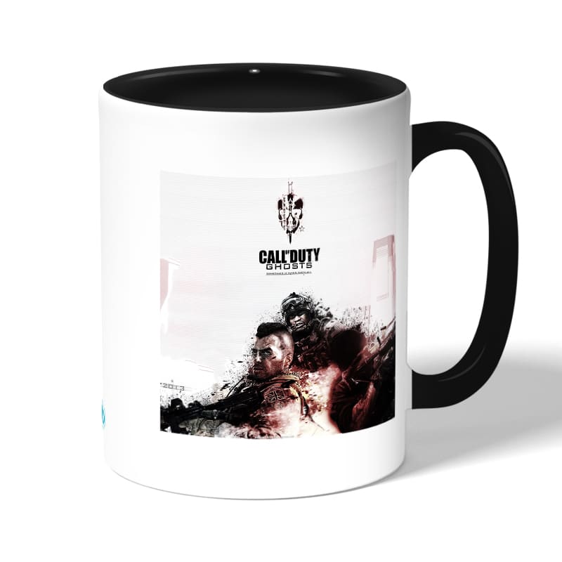 كوب قهوة بمقبض اسود بتصميم كول أوف ديوتي جوستس كوب قهوة بمقبض اسود بتصميم كول أوف ديوتي جوستس