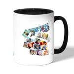 كوب قهوة بمقبض اسود بتصميم لحظات مهمه ون بيس