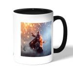 كوب قهوة بمقبض اسود بتصميم لعبة باتلفيلد