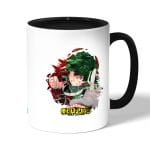 كوب قهوة بمقبض اسود بتصميم لكمه ميدوريا أكاديميتي للأبطال