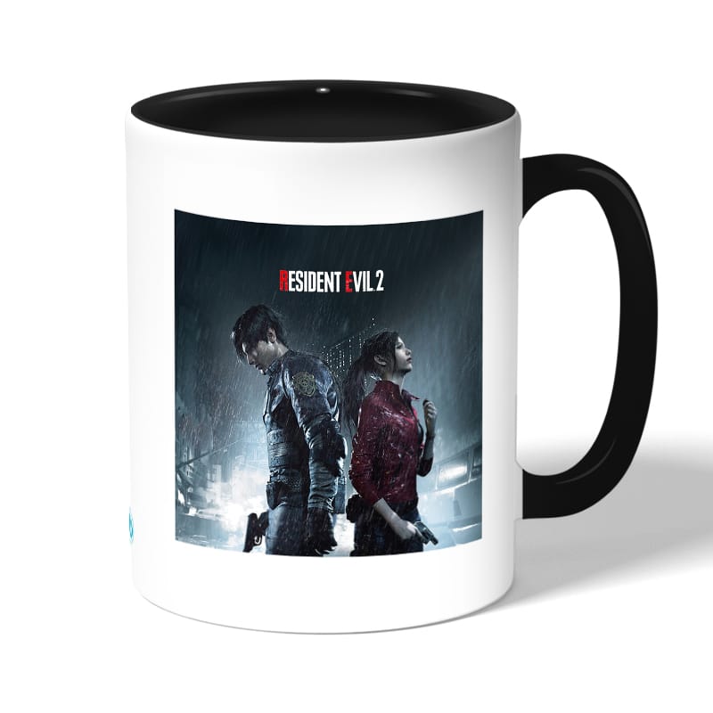 كوب قهوة بمقبض اسود بتصميم ليون وكلير رزدنت إيفل 2 كوب قهوة بمقبض اسود بتصميم ليون وكلير رزدنت إيفل 2