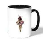 كوب قهوة بمقبض اسود بتصميم مثلجات الجماجم