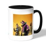 كوب قهوة بمقبض اسود بتصميم ناروتو انبو فورت نايت