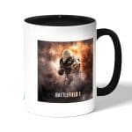 كوب قهوة بمقبض اسود بتصميم نداء الواجب باتلفيلد