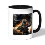 كوب قهوة بمقبض اسود بتصميم نيران معارك كول أوف ديوتي