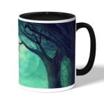 كوب قهوة بمقبض اسود بتصميم هالوين مخيف