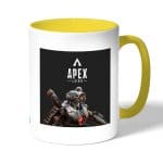 كوب قهوة بمقبض اصفر بتصميم أبيكس ليجندز باثفايندر غاضب