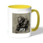 كوب قهوة بمقبض اصفر بتصميم أبيكس ليجندز قلب أسود