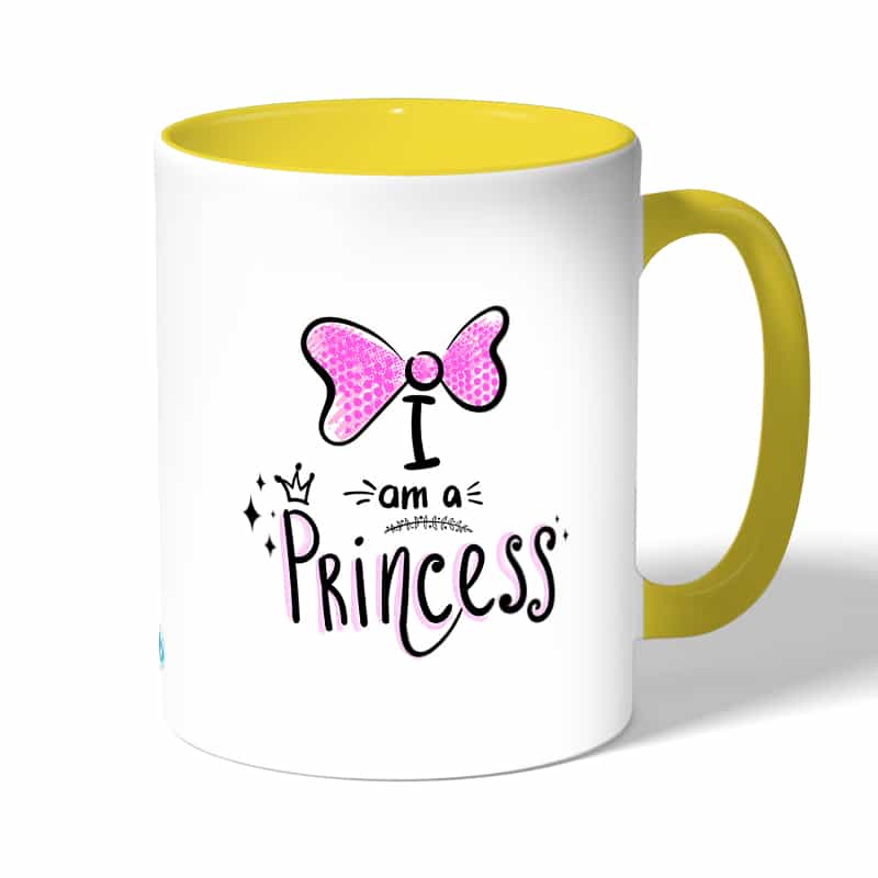 كوب قهوة بمقبض اصفر بتصميم أميره كوب قهوة بمقبض اصفر بتصميم أميره