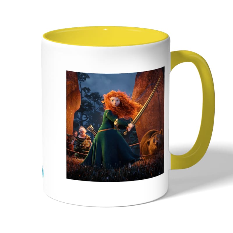 كوب قهوة بمقبض اصفر بتصميم الاميره ميريدا تنقذ امها كوب قهوة بمقبض اصفر بتصميم الاميره ميريدا تنقذ امها