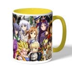 كوب قهوة بمقبض اصفر بتصميم الشخصيات المخيفه كل الانميات