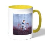 كوب قهوة بمقبض اصفر بتصميم اللطيف أولاف