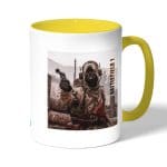 كوب قهوة بمقبض اصفر بتصميم باتلفيلد 1 التخفي جيدا