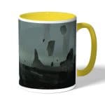 كوب قهوة بمقبض اصفر بتصميم حافة العالم ديث ستراندنغ