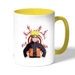 كوب قهوة بمقبض اصفر بتصميم ختم ناروتو