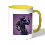 كوب قهوة بمقبض اصفر بتصميم  رافين فورتنايت