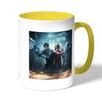 كوب قهوة بمقبض اصفر بتصميم رزدنت إيفل 2 ريميك