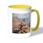 كوب قهوة بمقبض اصفر بتصميم رماية أسهم إلوي هورايزن زيرو داون