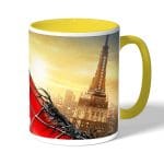 كوب قهوة بمقبض اصفر بتصميم سبايدر مان