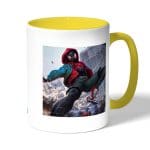 كوب قهوة بمقبض اصفر بتصميم  سبايدر مان الصغير