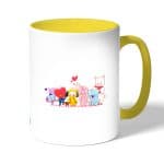 كوب قهوة بمقبض اصفر بتصميم شخصيات BT21 المحبوبة