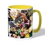 كوب قهوة بمقبض اصفر بتصميم شخصيات أكاديميتي للأبطال