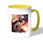 كوب قهوة بمقبض اصفر بتصميم طوكيو الغول