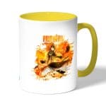 كوب قهوة بمقبض اصفر بتصميم غضب ناتسو فيري تيل