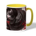 كوب قهوة بمقبض اصفر بتصميم قتال ليفاي هجوم العمالقة